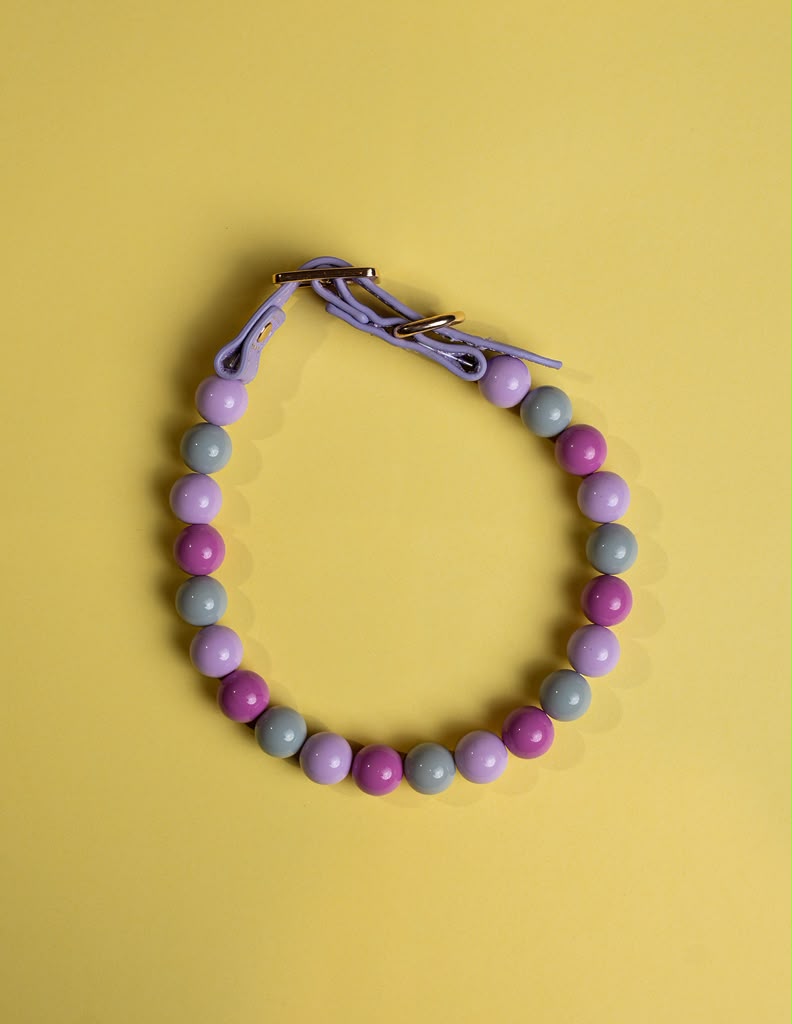 Collar personalizado para perros con abalorios, cristales y dije con nombre