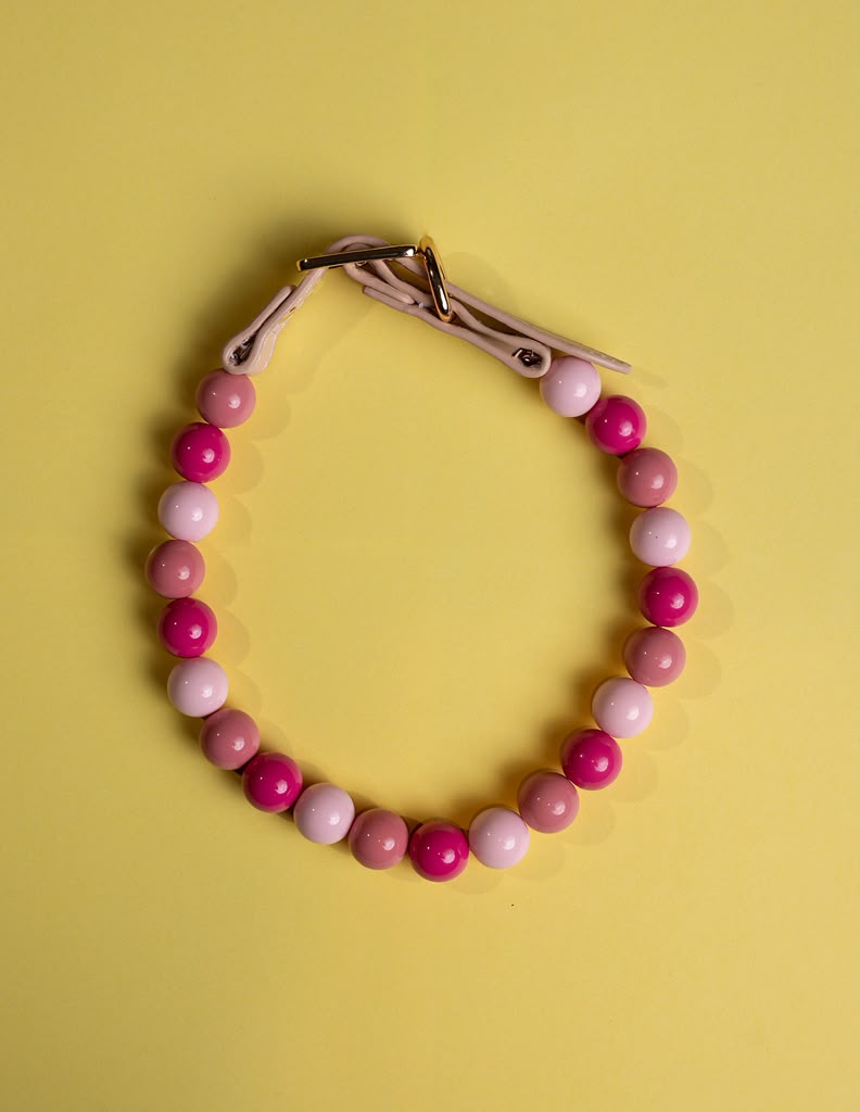 Collar personalizado para perros con abalorios, cristales y dije con nombre
